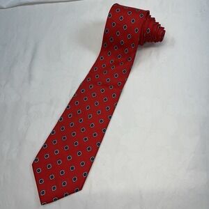 Victoria's Secret Vintage Silk Necktie Red and Blue‎ Diamond Pattern - 55"x3"